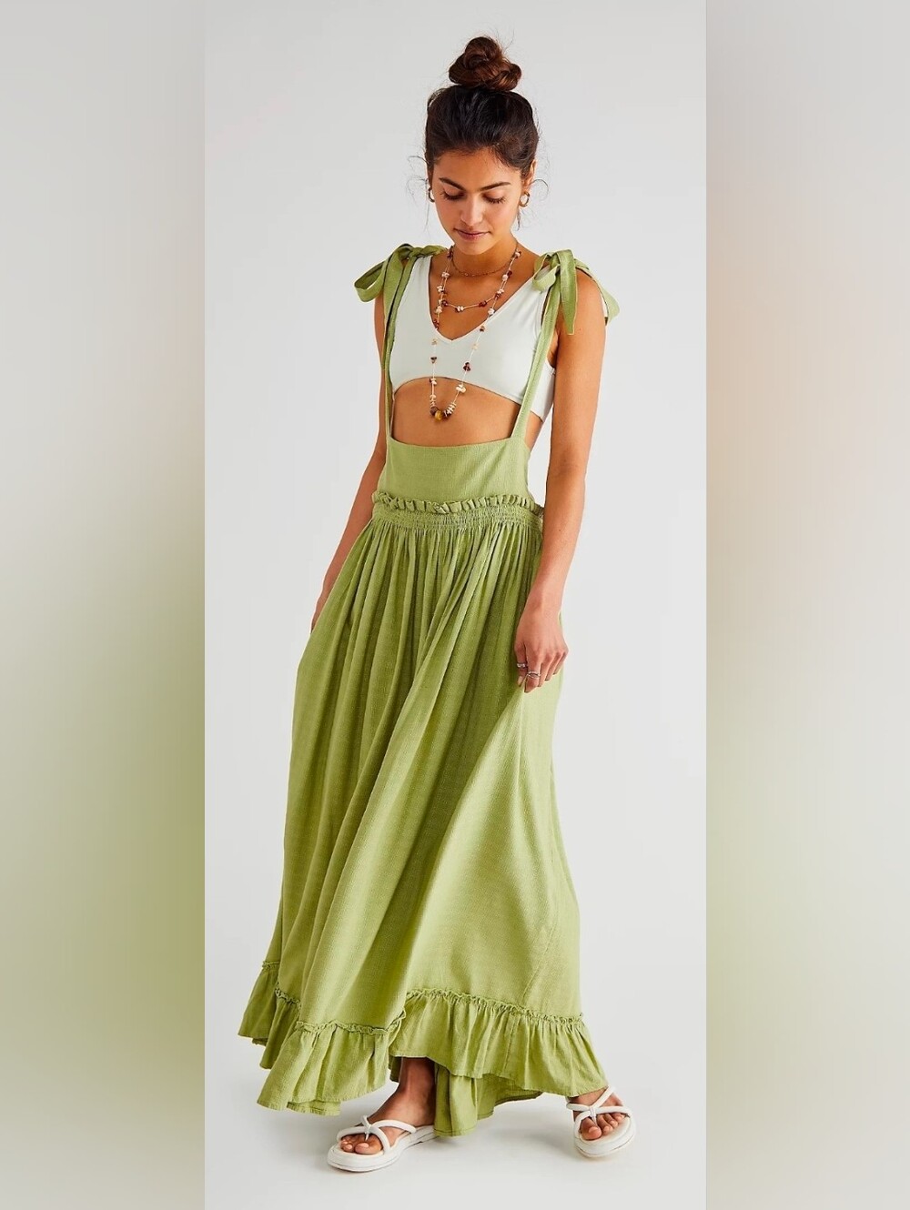 Free People Gretchen Pinafore Convertible Maxi Dress / Skirt